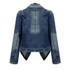 2019 Lente Vrouwen Denim Jas Blauw Basic Jassen Casual Slanke Lange Mouwen Plus Size Mode Korte Jeans Jas voor Meisje