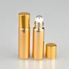 5 ml UV-rulle på flaska guld och silver eterisk oljestål metallrullboll Fragrance parfymflaskor LX6464