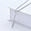 18K Gold Plated White Gold Iced Out 21 Savage Knife Pendant Necklace Micro Paved Zircon Mens Bling Hip Hop Jewelry166u