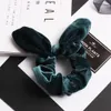 30Color Velvet band Elastic Hair Scrunchies Scrunchy Hairbands Head Band Ponytail Holder Girls accessories Child Hair Accessories Bunny Ears