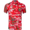 Vente été hawaïen plage style graphique 3D Noël flamant floral hommes imprimer chemises décontractées Aloha Holiday Beach Top Shirts 5pcs / lot