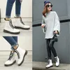 Botas Hovinge 2021 Primavera Moda Mulheres Sapatos Para Lady Genuine Leather Branco Respirável vinho preto