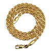 Toppkvalitet 925 Sterling Silver Twist Chain Halsband 3mm 18 22 tum Choker Rope Halsband Kedjor Hip Hop Rapper smycken gåvor för män kvinnor
