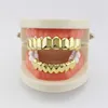 Hip hop dentes de ouro grillz superior inferior 8 dentes grills dental cosplay vampiro dente bonés rapper festa jóias presente xhyt10076491930