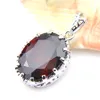 Thanksgiving Day Jewelry Red Garnet Oval Cut Pendants 925 Silver Jewelry for Women Necklace Pendants Mother Gift P0006287P