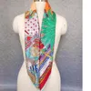 Fabulous Print Large Square 100% Silk Scarf Shawl Hijab för Women's Fashion Head Scarves 35 * 35 inches