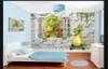 Papel tapiz mural 3d personalizado foto papel de pared animal ciervo de dibujos animados ventana habitación de los niños fondo 3D papel tapiz mural para paredes 3d