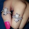 NOUVEAU JUJEURS DE MODE STAR DOUBLE DOUBLE 925 Sterling Silvergold Fill Pave White Sapphire CZ Diamond Femmes Ajustement Réglable 2369870