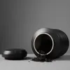 Black pottery can portable travel Tea Caddy Sealed Jar Large capacity Candy storage Storage Spice Boxes Sugar Bowl