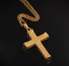 18K Gold Jesus Cross Hanger 316L Stainess Steel Hanger Ketting Jesus Hanger 24 inch Cubaanse ketting