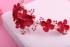 Chine perles rouges fleurs cristaux diadèmes de mariée couronnes coiffes de mariée accessoires de mariée diadèmes de mariage/couronnes T303566
