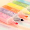 Pena oblíqua de caneta fluorescente colorida moda aquarela canetas kawaii marcador caneta pintura canetas papelaria escrevendo fontes vt1509