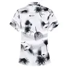 Summer Men's Shirt New Fashion Chinese Style Ink Print Short Sleeve Shirt Mens Clothes Trend Casual Flower Shirts Mens 7xl