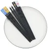 1Pair svart högkvalitativ legering hantverk typ ätpinnar icke-glidande huvud chopsticks Anti-skållande porslin kök hem återanvändbara hotell ätpinnar
