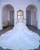 Vestidos de casamento muçulmanos de luxo vestidos de laço de laço vestido de baile vestido nupcial Dubai saudita arábia disse mhamad vestidos de casamento feito sob encomenda 2847