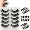 3D Handmade False Eyelashes Five pairs double stereo natural cross thick eye lashes mixed with manufacturers wholesale 5