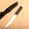 New Survival straight Knife 440C Satin Drop Point Blade Wood Handle Outdoor Fixed Blade Tactical Knives With Nylon Sheath