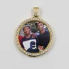 Buzlu Out Özel Fotoğraf Yuvarlak kolye kolye Pirinç Altın Gümüş Kaplama Erkekler Hip Hop Takı Hediyelik Fikir