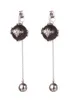 Nieuwe mode luxe designer schattige bijen parel lange druppel hanger bungelen kroonluchter oorbellen voor vrouw wit zwart1346502