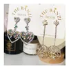 Grossist-mode lyxig designer vacker vintage färgstark diamant kristall zircon super glittrande droppe hänge stud örhängen för kvinna