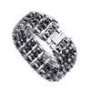 35mm Wide Large Heavy Stainless Steel Skull Bracelet Punk Hiphop Vintage Men Motorcycle Biker Viking Charm Argent Bike Bracelet bangle Jewelry