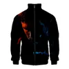 3D-legio-kraag rits man's jas met hoodie van meerdere kleuren en wit harajuku winter mannelijke windbrekers plus size 4x