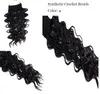 35 Strands / Pack Ombre färger Curly Wave Synthetiska virkade flätor Hårförlängningar 14inch Kanekalon Värmebeständig fibervridning 80g / pack