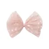 New Baby Color Dot Gauze Hiar Clips Princess Big Bow Hairpins 13cm Kids Kids Bowknots Hair Associory Wholesale 24pcs