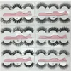 Stock 2019 The newest False eyelash 3d mink lashes 3 pair lashes thick Faux 3D real mink eyelashes with tweezers in box 6styles