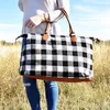 Christmas Large Red Buffalo Check Handbag Red And White Plaid Design beach bag canvas handbag Mummy Bags