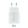 18W USB C Carregador de parede PD Carregador Quick 3.0 Tipo C Plug UE Adaptador de Alimentação de Carregamento Rápido para 12 Pro Max 11 Pro com Saco OPP