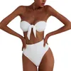 Mulheres Nó Bikinis Bandau Bandage Bikini Set Push Up Brazilian Swimwear Beachwear Swimsuit Maillot de Bain Femme 2020 Deux