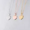 Blanc Amour Coeur Pendentif Collier En Acier Inoxydable Coeurs Charme Collier Or Rose Or Argent Bijoux De Mode Pour L'acheteur Propre Gravure