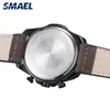 SMAEL nouveau Sport décontracté hommes montres Top marque de luxe en cuir mode montre-bracelet pour homme horloge SL-9075 chronographe montres M235A