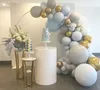 Lüks Moda Düğün Parti Backdrop Masa Tatlı Dekorasyon Büyük Daire Arka Plan Parlak Altın Demir Arch Kek Tutucu Standı Çiçek Boltaşı Balon El Sanatları Raf