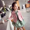 New children's clothing girls baby spring and autumn clothes girls casual blazer solid color dot dress cloth set suit1