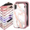 3IN1 Marble Case for Iphon 11 PRO MAX 8P XR XS MAX Soft TPU & Hard Plastic Back Cover Compatible with LG K40 K12 Plus