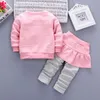 New Girl Clothes Suit Autumn Baby Coat Pants Set Spring Kids Cute Bunny Jacket Children Outwear Clothing