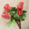 Fałszywy pojedynczy trzon Protea kwiat 22 "Długość Symulacja Proteas Cynaroides do weselnego domu Dekoracyjne sztuczne kwiaty 8 kolorów dostępnych