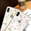 Mode Luxury Transparent Real Dry Flower Phone Fodral för iPhone 13 11 12 xs Max X XR 8 plus 7 7Plus 6 6Splusfall