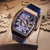 Yeni erkek Koleksiyonu Vanguard Gül Altın Vaka Tarih V 45 SC DT YACHTING Mavi Dial Otomatik Erkek İzle Mavi Deri Saatler Timezonewatch