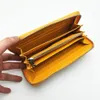 Mode kvinnor män plånbok klassisk arrangör långa blixtlås plånböcker belagda duk med riktigt läder inuti kopplingsväska med låda