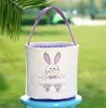 Cute Easter Bunny Bucket Canvas Easter Gift Bag Candy Egg Handbag With Rabbit Tail Easter Basket For Festival Supplies 08