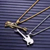 Fashion Rock Guitar Necklaces HIP HOP Musical Stainless Steel Necklace Pendant For Men Women Jewelry Gift 2 Colors6660022