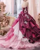 Stella de Libero Quinceanera Klänningar Sweetheart Flower Appliqued Lace Up Prom Dress Party Wear Tiered Kjolar Ruffles Formella Party Gowns