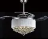 LED Plafondventilatoren Licht AC 110V 220 V Invisible Blades Plafondventilatoren Moderne Fan Lamp Woonkamer Slaapkamer Kroonluchter Plafondlamp Hanger Myy