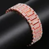 Hip Hop Vol Strass Iced Out Bling Goud Zilver Horloge Band Link Chain Armbanden Bangles voor Mannen Rapper Jewelry279S