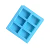 Hot Silicone Soap Forms 6 Kavitetshål Rektangel DIY Bakning Mögelbricka Handgjorda tårta Biscuit Candy Chokladformar Non-stick Baking Tools