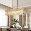 Crystal Chandelier American Rectangular Crystal Simple Modern Bar Nordic Restaurant Lamp Creative Hanging Lamp Pendant Light