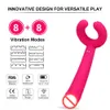 8 Speed G-Spot Rabbit Dildo Vibrator Sex Toys for Women Men Adult Couples Silicone Clitoris Vagina Penis Stimulator Massager J1611